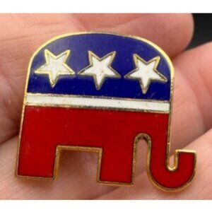 Vintage Republican Elephant Political Lapel Pin 7/8"